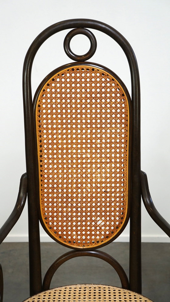 Image 1 of 2X High Vintage Bentwood "Long John" Thonet Design Stühle mit Armlehnen