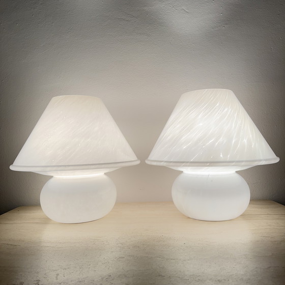 Image 1 of Limburg Glashütte Glass Table Lamp Mushroom, 1970's