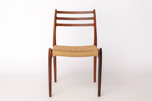 Niels Otto Møller Model 78 Rosewood Dining Chair – Danish Cord Seat, 1960s Mid Century Modern, Set of 2 Available