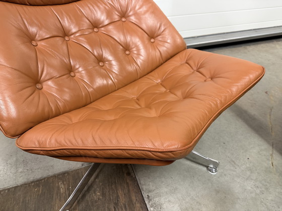 Image 1 of Artifort F588 G. Harcourt in Cognac leather, with 4-star base (rarer!)