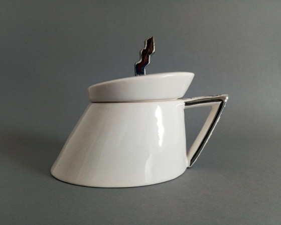 Olga Benedek /Hongaarse DeForma! Groep/ - Memphis Milano/Postmodern "Platina" Luxe Theeservies 1986 (photo 6 of 15)