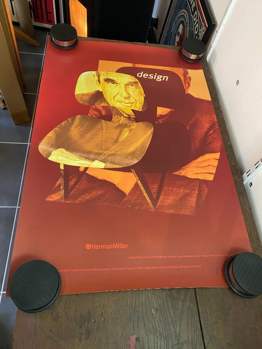 Herman Miller Charles Eames 500 Art Poster 2002 Edlefson – wanddecoratie, Paper