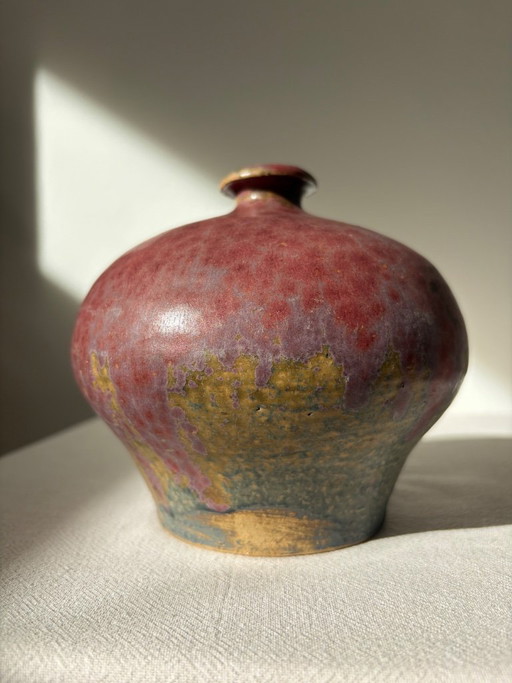 Vintage mid-century studio pottery vaas – Töpferei Kubicek West-Germany | Elke & Elmar Kubicek