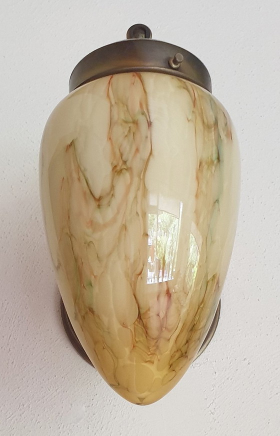 Image 1 of Art-Deco-Wandleuchte aus Opalglas