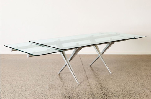 Italian design extendable glass dining table