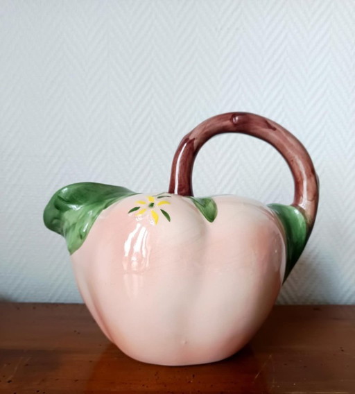 Brocca da pesca vintage in ceramica degli anni '60