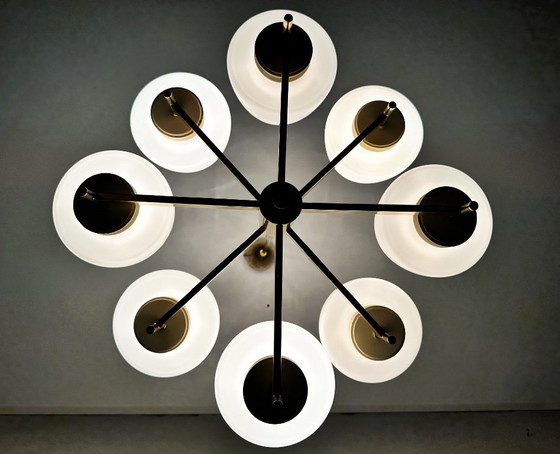Vintage Kaiser Leuchten Pendant lamp – Glass, Brass (photo 8 of 15)