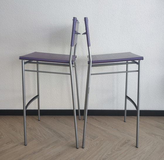 Image 1 of 2x Bonacina Miss B stools - design Tito Agnoli