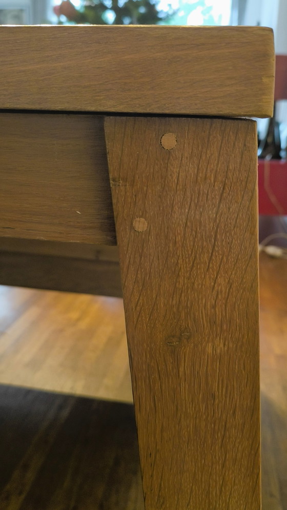 Image 1 of Table de salle à manger avec banc, modèle unique avec pieds inclinés
