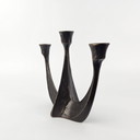 Set van 2 vintage kandelaars. Brutalistisch ontwerp van Horst Dalbeck. Duitsland 1950 - 1970.