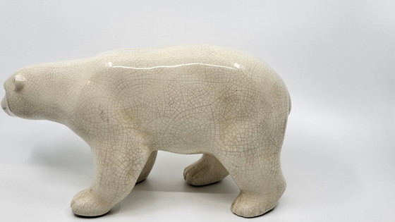 Image 1 of Escultura de oso polar art déco de cerámica LV, 1930