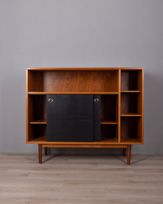 Image 1 of VINTAGE 1960S HIGHBOARD SIDEBOARD IN TEAK WOOD BY ITALIAN DESIGN
