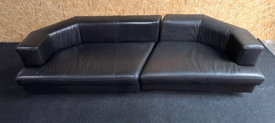 Image 1 of Rolf Benz bank en 2 fauteuils zwart leer