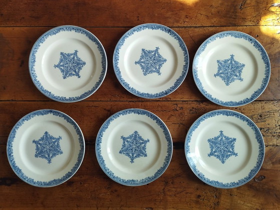 Image 1 of 6 platos de postre de piedra de hierro J. Vieillard Bordeaux "Garland"