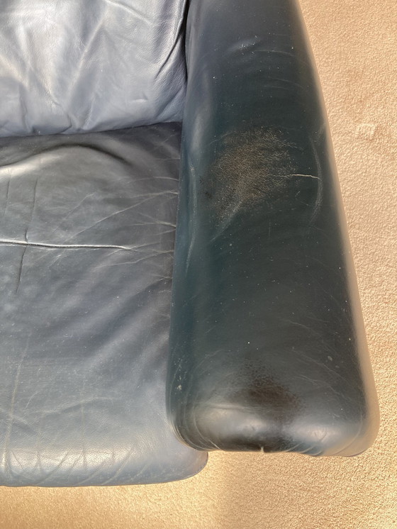 Image 1 of 3x canapé en cuir bleu