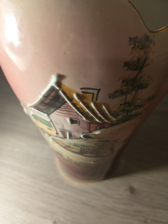 Image 1 of Seto porcelain vase with optical illusion of a hidden face, Japan, 1950