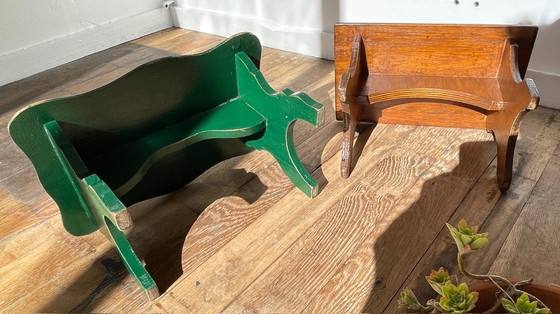 Image 1 of 2 mini Vintage WOODEN TABOURETS