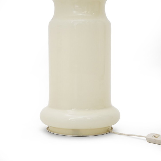 Image 1 of White glass table lamp, 1970s