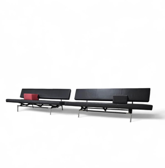 Martin Visser BR 02.7 / Slaapbank / 't Spectrum / Jaren 80 / Zwart leer / Rood kussen – Slaapbanken, Leather (photo 10 of 13)