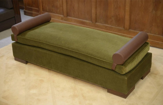 Sofa/Daybed in the style of Eugène Printz 1940s – Chaise longue, Velvet, Art Deco (photo 12 of 13)
