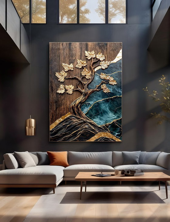 Image 1 of Œuvre en verre acrylique | 200 x 140 cm | Depthwave n° 1 (Ori, 1983)
