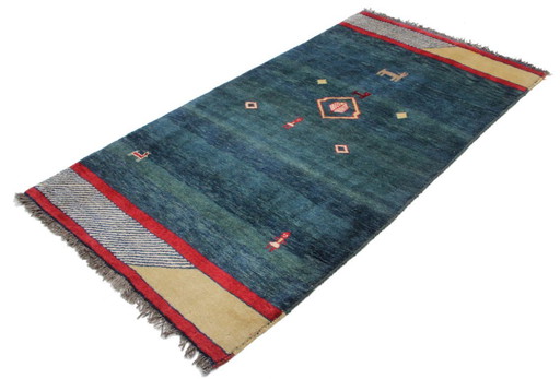 Original Perserteppich Gabbeh Ghashghai Orientteppich 203 cm x 110 cm Alt Natur