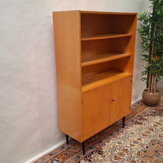 Vintage Mid-Century Open Boekenkast - Highboard – Boekenkasten, Metal, Wood (photo 6 of 11)
