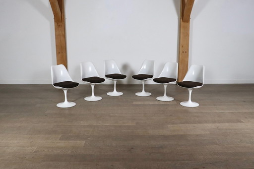 Set Of 6 Vintage Tulip Dining Chairs By Eero Saarinen For Knoll, 1960S