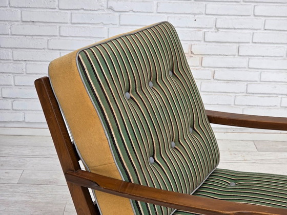Dänischer Sessel aus den 1960er Jahren, Möbelwolle, Buchenholz – Wood, Wool (photo 3 of 17)