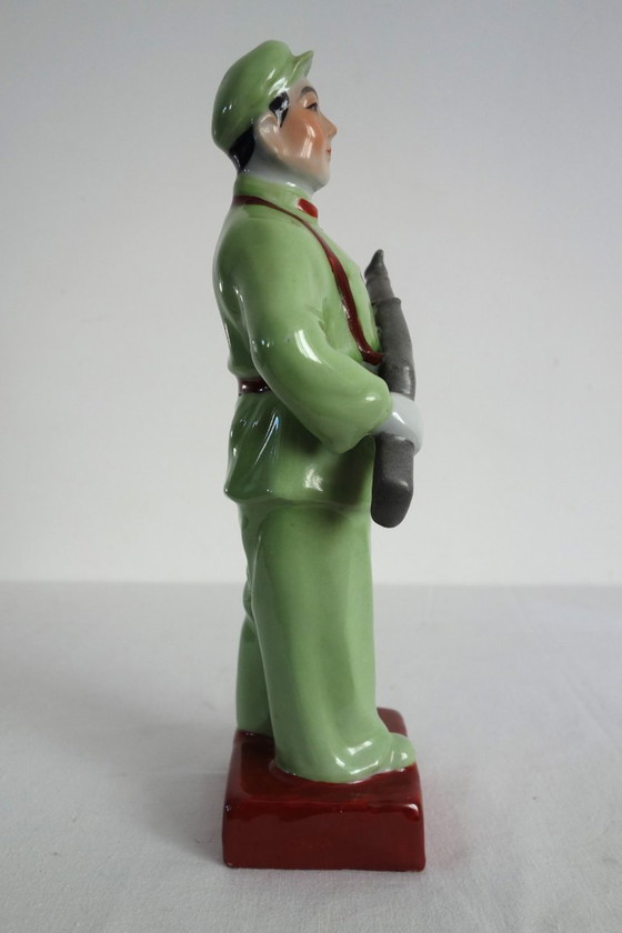 Image 1 of Chinese Porcelain Biscuit Soldier Figurine Statue - Cultural Revolution #4