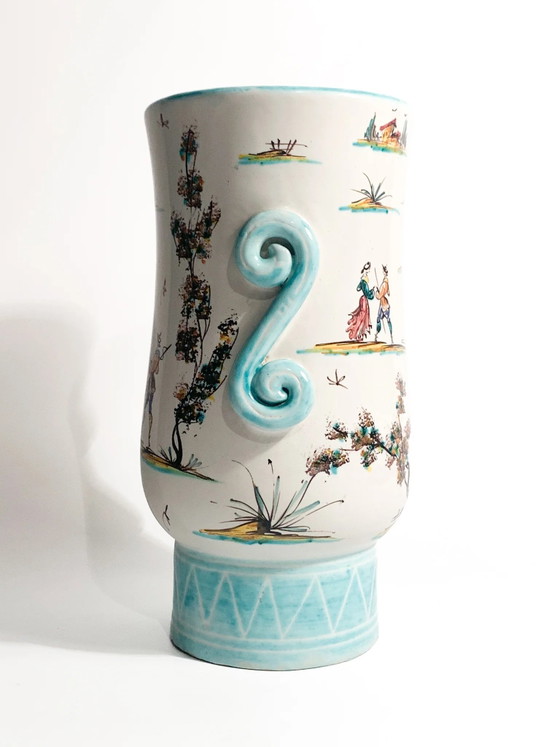Handbemalte Albisola Keramik Vase, 1930er Jahre – Vasen (photo 10 of 10)