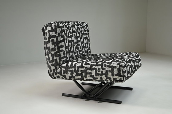 Image 1 of Set of 2 Jacquard postmodern lounge chairs, 1980s Italy.
