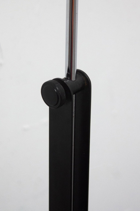 Image 1 of Lampadaire spot P433 en chrome noir italien des années 70, conçu par Brusasco & Torretta pour LUCI