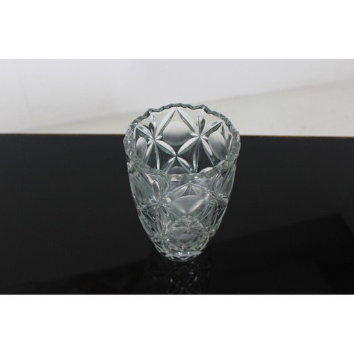 Vase vintage en verre pur de Bohème, Tchécoslovaquie 1970
