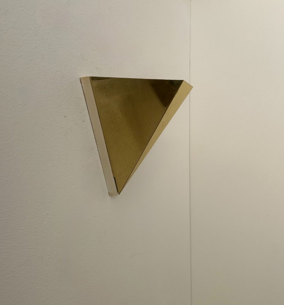 Image 1 of Coppia di applique geometriche vintage, ottone, Francia 1970