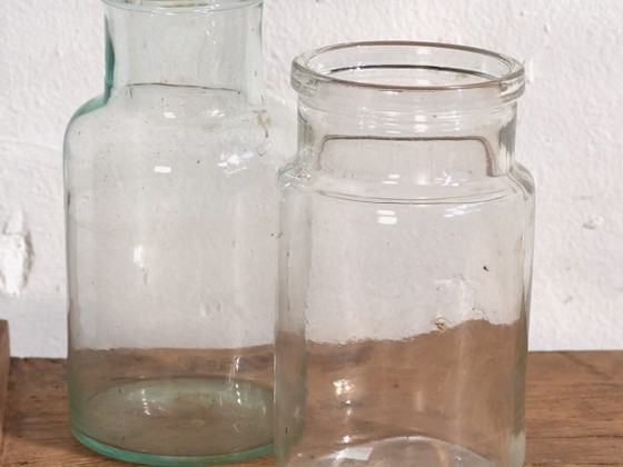 Kleine antieke potten (ca. 1920). 2-delige set #17 – Decoratieve objecten, Glass (photo 2 of 16)