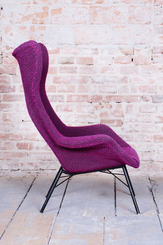Fauteuil à oreilles original du milieu du siècle, Miroslav Navratil, fibre plastique, tchèque, années 1950 (photo 4 of 10)
