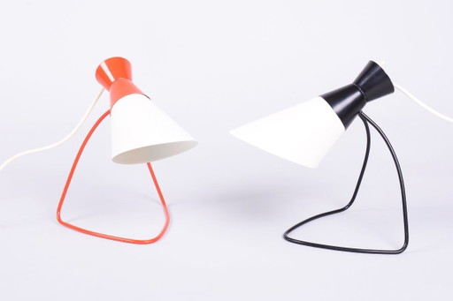 Paar originele Mid-Century Tafellampen, van J. Hůrka voor Napako, Tsjechisch, jaren 50