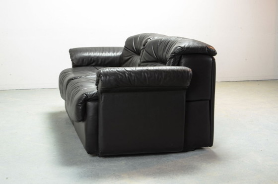 Superbe canapé lounge deux places De Sede DS17 en cuir lisse brun noirâtre, style milieu du siècle. Suisse, (photo 11 of 20)