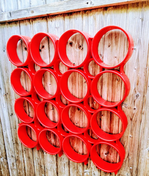 Space Age Wall Panel Décoration murale Rouge