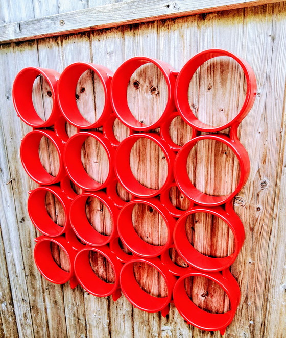 Image 1 of Space Age Wandpaneel Wandelement Wanddecoratie Rood