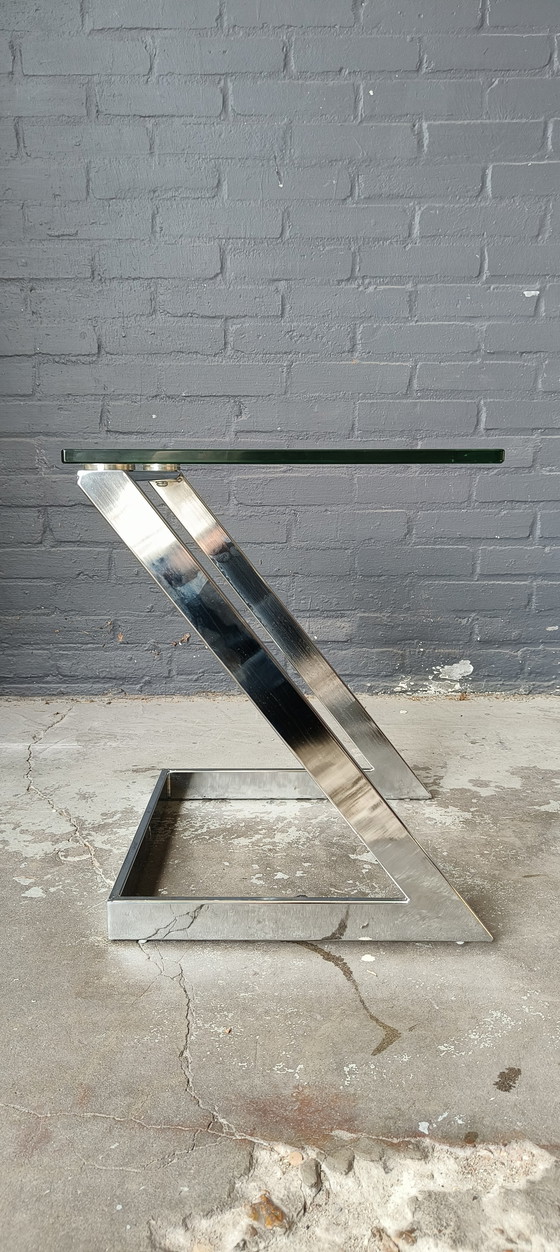 Image 1 of Tavolino postmoderno Gebra in vetro cromato