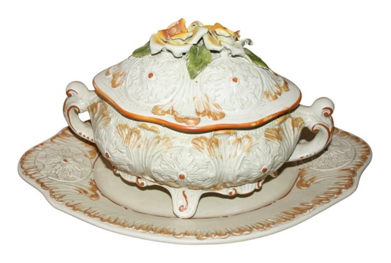 Zuppiera in ceramica Bassano con piattino – Italia – ottime condizioni – Bassano Keramik, Stoviglie (photo 5 of 6)