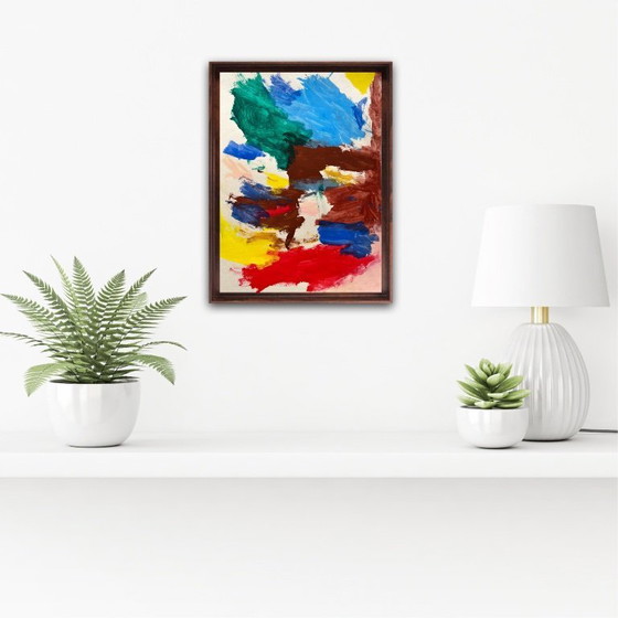 Image 1 of Abstracte gouache op 250g natuurpapier. Formaat 40x30cm.