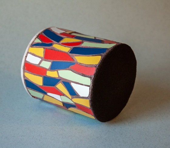 Image 1 of Ceramic pencil holder decorated with trencadís mosaic. Multipurpose mosaic cup.