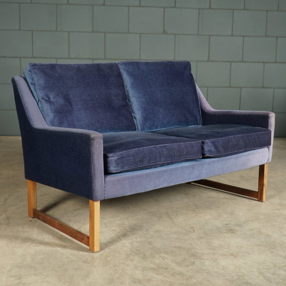 Image 1 of Vintage zithoek/zitgroep – blauw velours – JAB Anstoetz – jaren 70