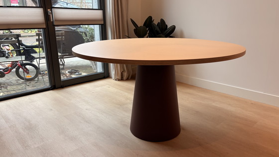 Image 1 of Mesa de comedor redonda de linóleo Faust de 130 cm - contrachapado de abedul