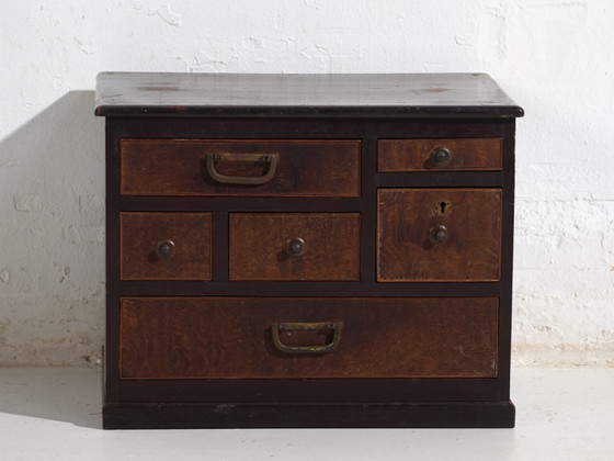 Small antique Japanese Tansu - Taishō / Showa Period (c. ) #99 – Chest of drawers, Metal (photo 30 of 40)