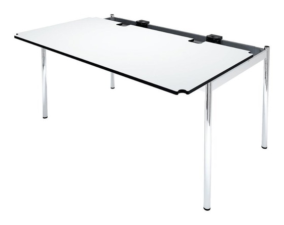 Table USM Haller Advanced + conteneur à roulettes – Prix fixe – Bureaux, Chrome (photo 3 of 18)