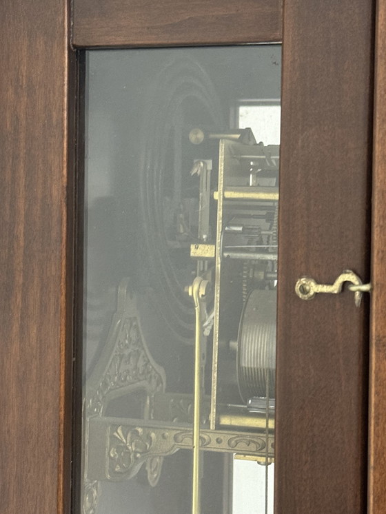 Image 1 of Classic Nostalgic Warmink String Regulator Pendulum Wall Clock in Walnut with Three-Sided Glass